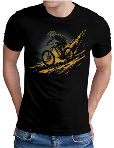 OM3® T-shirt VTT | Homme | VTT Vélo Downhill Cross Country | S - 5XL, Noir , XXXXXL