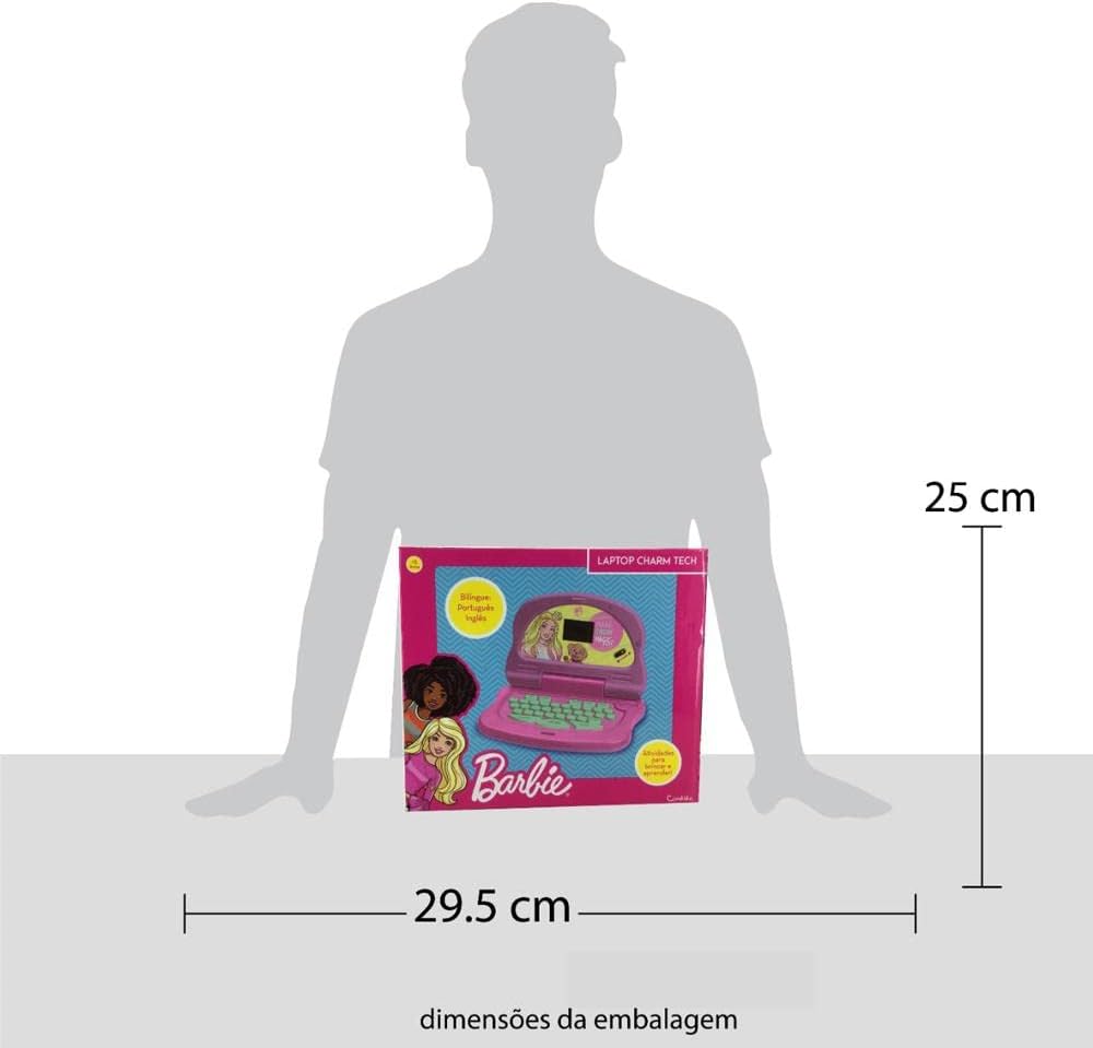 Candide, Laptop Infantil, Barbie Charm Tech, Brinquedo Educativo - Bilíngue