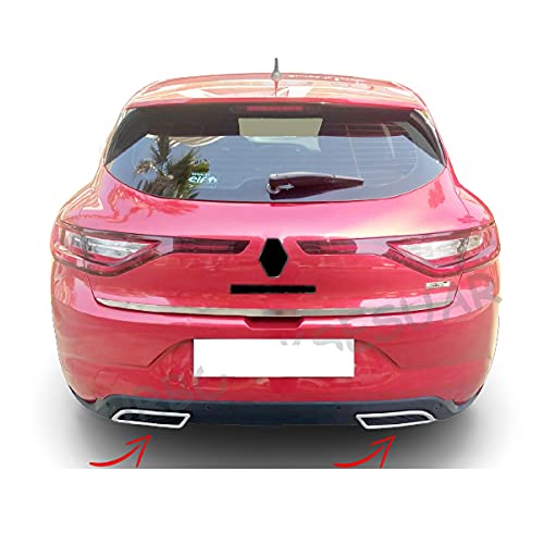 Marco de escape para Megane IV: embellecedor trasero de acero inoxidable (kit de 2 piezas)