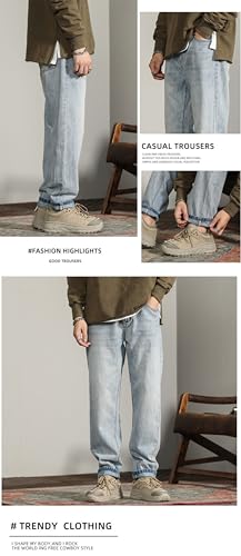 Jeans Pants Trousers Denim Design Sense Cone Haren Men's Slimming and Versatile Washed Long High End Style4