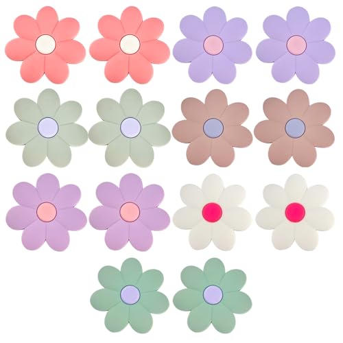Imanes grandes de flor para refrigerador, 14 piezas