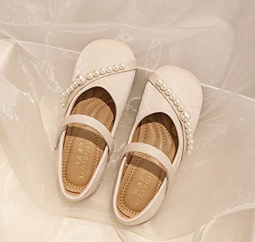 MATERUIEYES Fashion Shoes Pearl Girls Wide Round Toe Design Single Shoes2