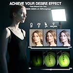 1-Pack LED Video Light Kit, NiceVeedi Photography Lighting Kit, 2800-6500K Dimmable Studio Light with Tripod Stand & Phone Holder, 73" Stream Light for Video Recording, Game Streaming, YouTube - Image 3