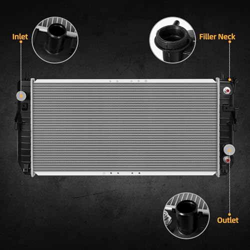 Image of DWVO Radiator Compatible with 2006-2008 Buick Lucerne 3.8L V6, Direct Fit Radiator with Aluminum Core and High-Density Fins, Replaces CU2854