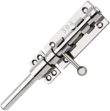 8in Slide Bolt Gate Latch 304 Stainless Steel Barrel Bolt Latch Heavy Duty Door Security Lock Thickened Door Latches Hardware with Mounting Screws for Barn Fence Shed Basement