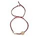 CRUZONE Women's Adjustable Hand-Woven Bracelet with Red Thread St. Benedict Medal and Dainty Cultured Freshwater Pearl Detailing