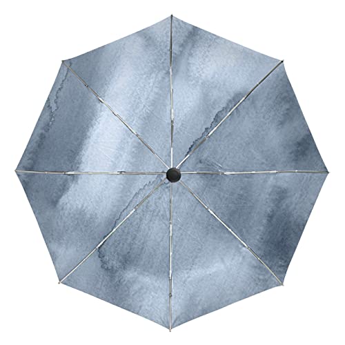 Parapluie coupe-vent automatique pliant motif peinture à l'encre grise anti-UV