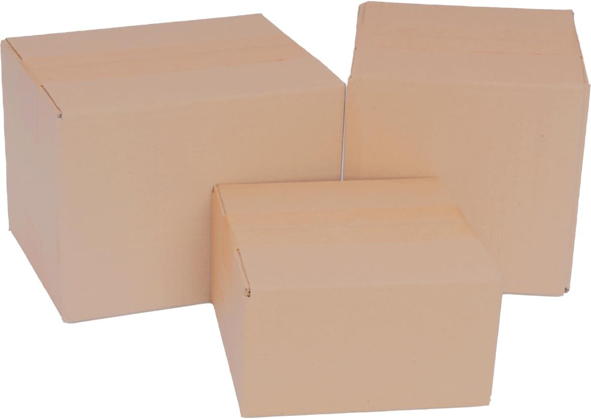 verpacking Kartony składane 150 x 150 x 80 mm brązowe KK 05 [rozmiar i liczba sztuk do wyboru] 1-falowe małe kartony (wymiar zewnętrzny 155 x 155 x 90 mm) 25 sztuk