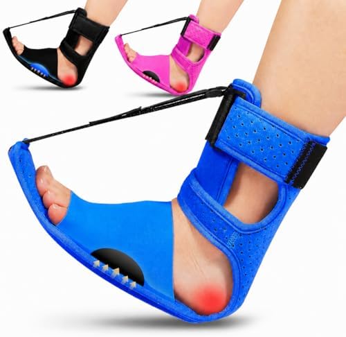 Plantar Fasciitis Night Splint, Night Splint for Plantar Fasciitis Women & Men, Adjustable Straps Stretch the Plantar Fascia, Helps Relieve Heel & Morning First Step Pain, Soft & Breathable, Blue