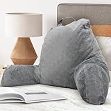 malu Standard Reading Pillow with Armrest - Ergonomic Back Pillow for Bed with Arms, Back, Neck Support - with Shredded Memory Foam and Washable Cover - Sitting Up in Bed, Couch or Floor