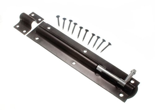 Verrou à glissière 200mm noir pour sécuriser les portes en bois de votre jardin