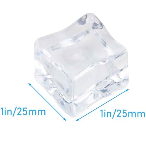25 cubos de hielo acrílicos transparentes cuadrados miniatura 2