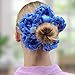 Elastics Band Hair Scrunchies,Handmade Flower Hair Rope,Crochet Cute Hair Accessories,Bobbles Scrunchies Hair Ties Ponytail holder Hair Accessories for Women (black)