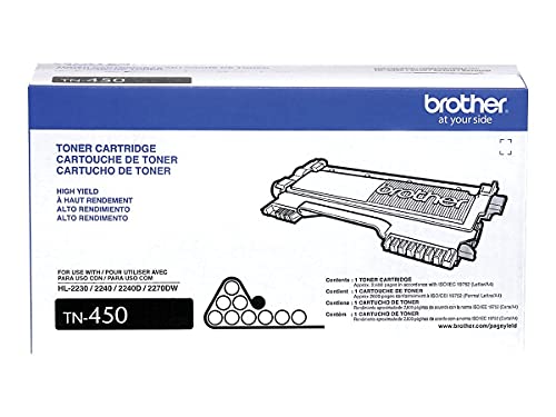 Brother Genuine High Yield Toner Cartridge, TN450, Replacement Black Toner, Page Yield Up To 2,600 Pages - image 3