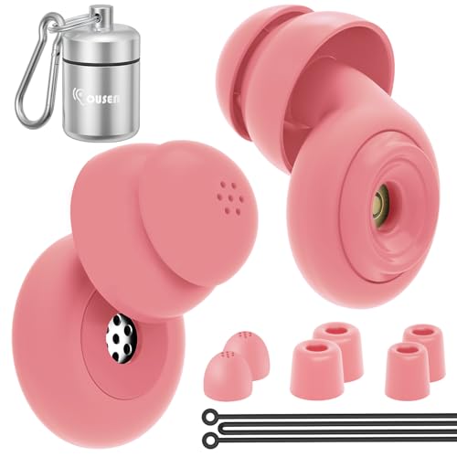 Ear Plugs for Sleeping Noise Cancelling, Reusable Noise Reduction Ear Plugs for Sleep&Work&Study&Trave, Silicone Earplugs with Filter for Concert Loud Music, Musician, DJ, Nightlife Hearing Protection -  Ousen, ES-B1-P