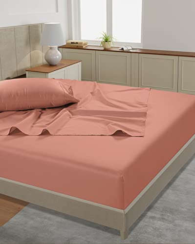 Image of LANE LINEN Twin Bed Sheets Set - 450 Thread Count Set - 100% Cotton Sheets Twin Size Bed Set - Ultra Soft Cotton Bed Sheet Set - Sateen Weave Hotel Sheets - Rose Dawn