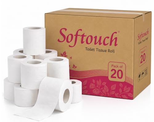 Image of Softouch 2 Ply Toilet Tissue Roll Pack of 20-250 Sheet Per Roll Soft and White Paper