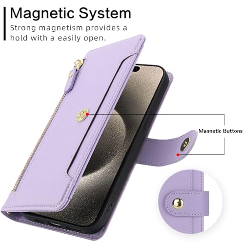Coque iPhone 15 Pro Max avec sangle et porte-carte pour sorties sans sac