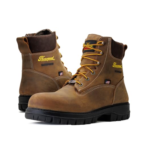 Thorogood 6” Waterproof Work Boots for Men - Nano Composite Toe - Genesis Series - Full-Grain Leather with Comfort Insoles and Slip-Resistant Outsoles