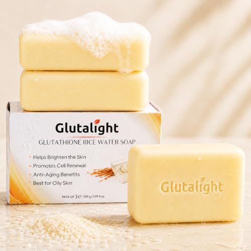 Image of Glutalight Glutathione Rice Water Soap - Korean Skincare, Pack of 3