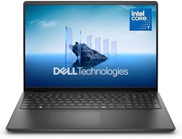 16 Laptop DC16250-16.0-inch 16:10 FHD+ Touch Display, Intel Core 7 150U, 16GB DDR5 RAM, 1TB SSD, Intel Graphics, Windows 11 Home, 1 Year Basic Onsite Service - Carbon Black