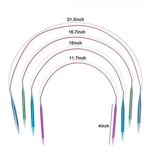 Looen 37Pcs Aluminum Circular Knitting Needles Set With Ergonomic Handles,13 Size Interchangeable Crochet Needles With Storage Case For Small Project (Style 1) #TOP3