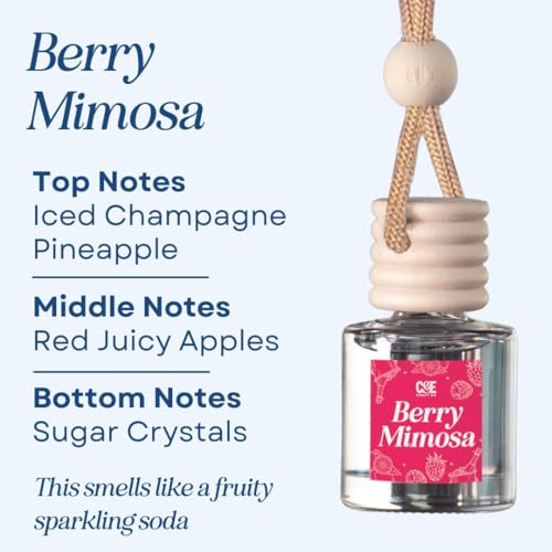 Image of CANDECraftCo Car Air Hanging Fragrance Oil, Car Auto Freshener for Essential Oils, Scents Fragrance Aromatherapy Automobile Diffuser, Long Lasting (Berry Mimosa)