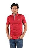 Polo bordeau en coton interlock manches courtes avec le logo brodé et la doublure à rayures au niveau du col, parfait pour un look habillé et chic
