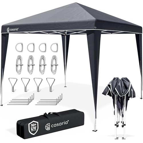 CASARIA® Pabellón Capri 3x3m Carpa Cenador de Jardín Fiestas Protección UV50+ Pop-Up Camping Festivales Patio