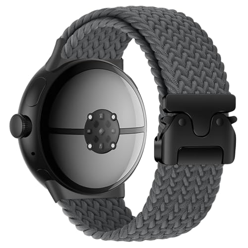Image of Yeahxing Band for Pixel Watch 4 /3 /2 /1 Band - Stretchy Nylon Braided Bands for Google Pixel Watch 41mm 45mm, Fit 6.8-10.2 inch Adjustable Wristband with Parachute Buckle for Men Women