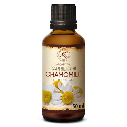 Aceite de Manzanilla 50ml para Cuidado del Rostro - Uñas - Manos - Cabello - Corporal - Matricaria Chamomilla - Extracto de Aceite de Flor de Manzanilla Natural - Aceite Portador - Aceite Base