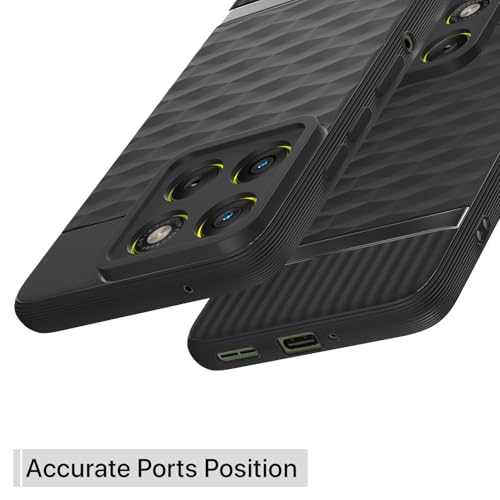 Image of Pikkme Back Cover for Motorola Moto Edge 70 5G Soft Grip 3D Hexa Cube Texture Silicone Bumper Case (Black)