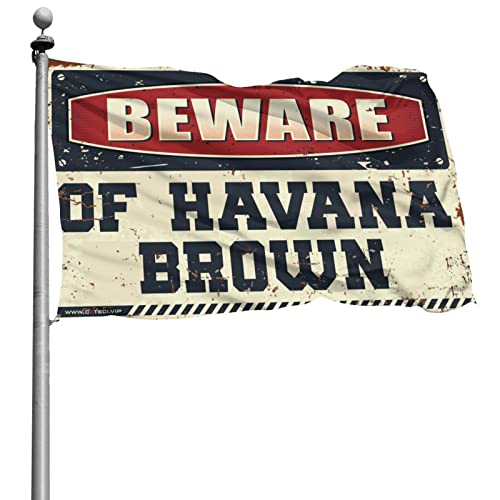 Drapeau Beware of Havana Marron gaeruite pour homme cave grand format 152x244 cm