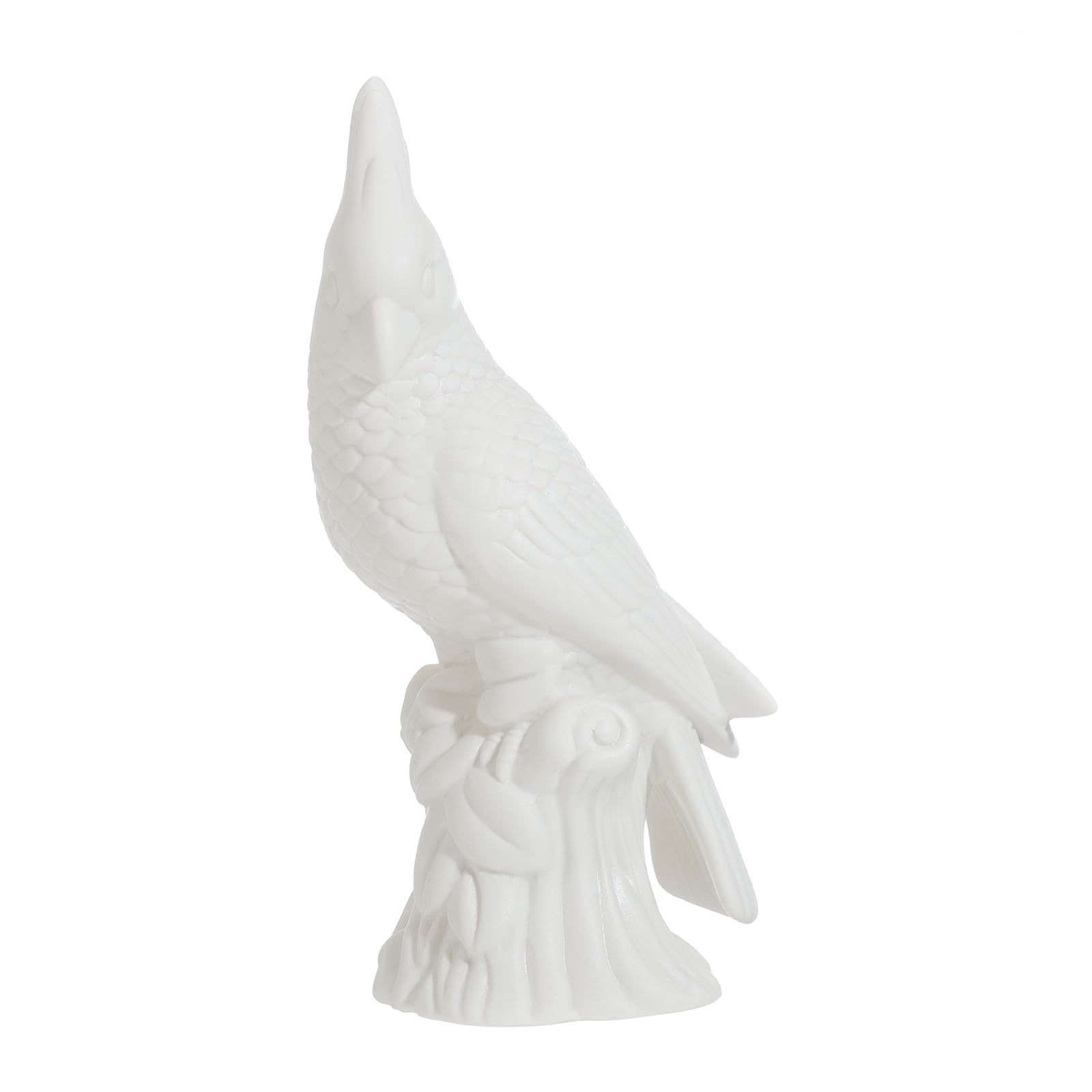 Figurine Perroquet en Céramique Blanche : Statuette Décorative pour Salon