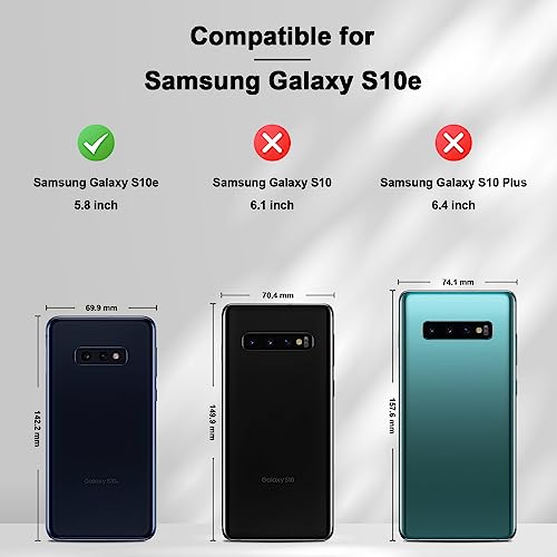 Image of Jasonyu Flip Wallet Case for Samsung Galaxy S10e,Leather Magnetic Folio Cover with Card Holder,Kickstand - TPU Shockproof Durable Protective Phone Case,Black