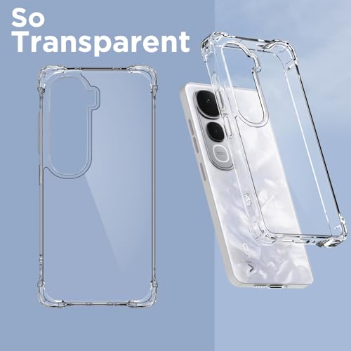 Image of Pikkme Back Cover for Vivo Y400 5G PC + TPU Clear Transparent Raised Edges Shockproof Protective Phone Bumper Case(Transparent)