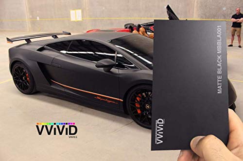 Image of VViViD Matte Black Vinyl Wrap Adhesive Film Air Release Decal Sheet (9.9ft x 5ft)