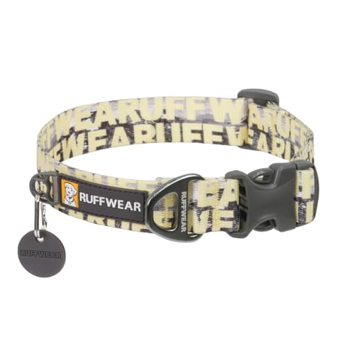 RUFFWEAR Front Range Hundehalsband für kleine Hunde, bequem und stabil mit seitlicher Schnalle und Gurtband zum Gassigehen mit dem Hund, Größe S (28–36 cm), Berge-Logo
