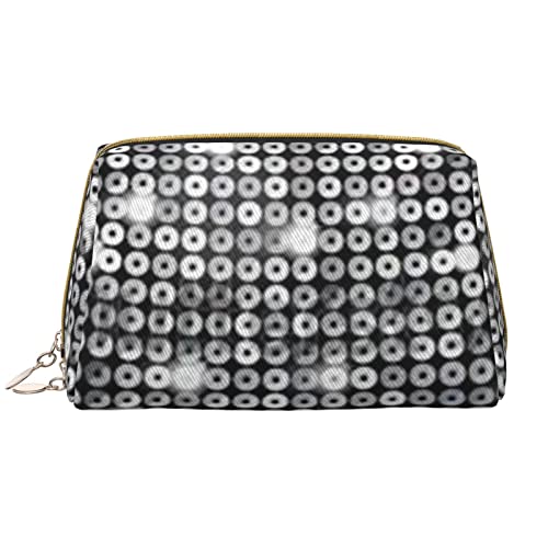 Trousse de maquillage en cuir blanc de qualité supérieure aux reflets argentés