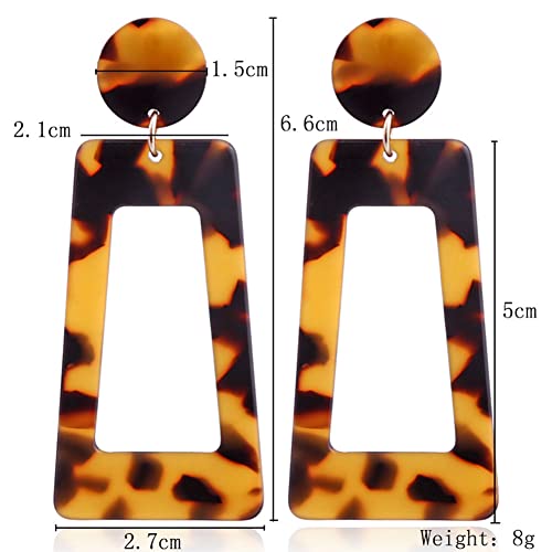 Square Acrylic Dangle Earrings for Women Geometric Resin Lightweight Statement Stud Earrings Hoop Fashion Acetate Plate Ear Jewelry4