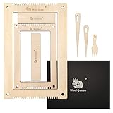 Wool Queen Weaving Loom Kit 5.3''x7.8'',7.9''x11.8'' 2 Set with Weaving Needles Suit for Kids, Beginners and Weaving Lovers