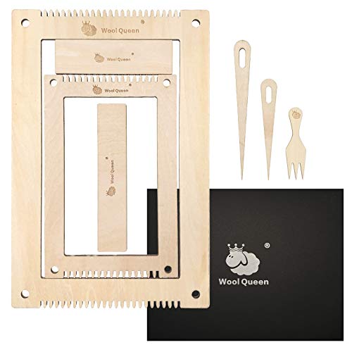 Wool Queen Rectangle Weaving Loom Kit 5.3''X7.8'' ,7.9''X11.8'' 2 Set With Weaving Needles Suit For Kids, Beginners And Weaving Lovers #TOP3