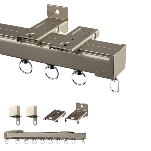 Système de rail à rideaux de plafond robuste et double tringle moderne