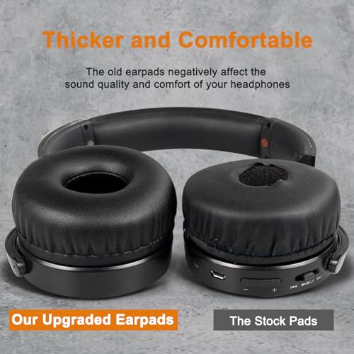 Image of SOULWIT Earpads Replacement for Sony MDR-XB450 /XB450AP /XB550 Headphones, Ear Pads Cushions with High-Density Noise Isolation Foam - XB450 PL Black
