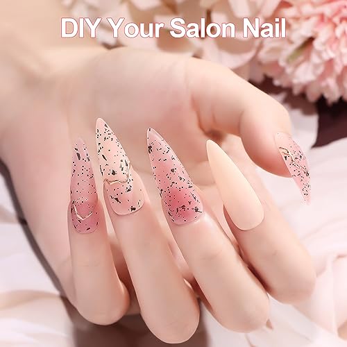 Beautilux Long Stiletto Nail Tips, 552 Pcs Acrylic Clear Full Cover Press On Nail Tip 12 Sizes, Soak Off Fake Nail Easy Extension For At-Home Manicures And Nail Salons #TOP3