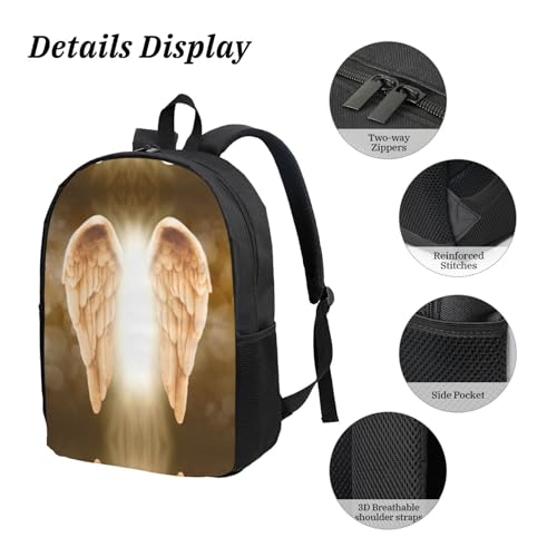 Sac à dos 3 pièces ailes d'ange en tissu léger et résistant Noir