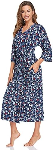 Women's Soft Robes Long Bath Robes Full Length Kimonos Sleepwear Dressing Gown,Solid Color