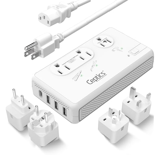 Ceptics Voltage Converter 220V to 110V with USB