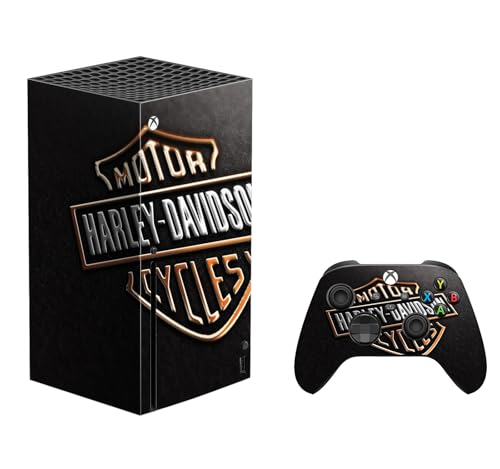 Image of GADGETS WRAP Printed Vinyl Skin Decal Wrap for Xbox Series X - Harley Davidson Logo