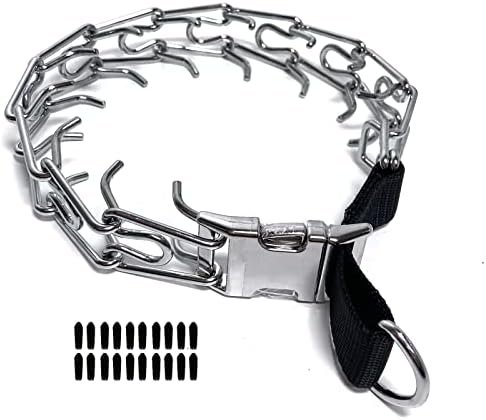 Dog Necklace Adjustable Metal Collar with Quick Release Buckle and 2 Extra Links for Small Medium Large Dog